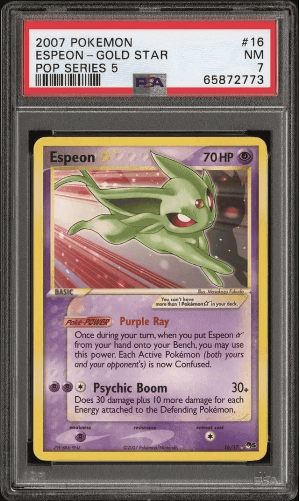 2007 POKEMON ESPEON - GOLD STAR POP SERIES 5 NM 7